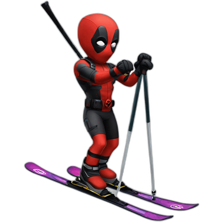 Dead pool qui fait du ski alpin emoji