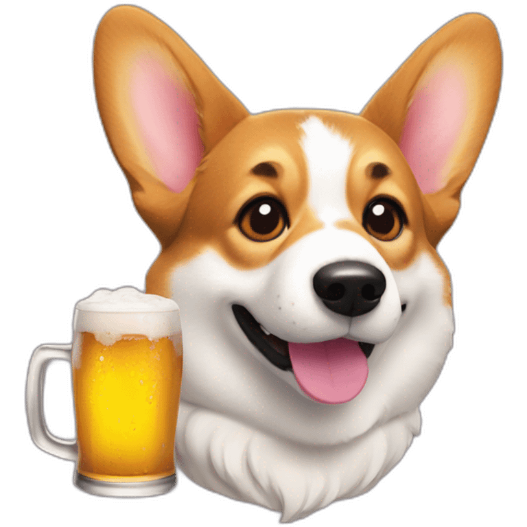 corgi drink beer emoji