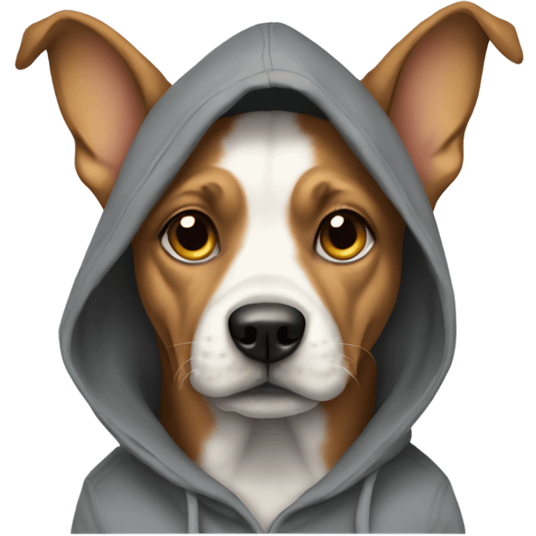 Dog wearing hoodie emoji