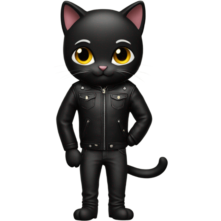 black cat leather jacket emoji