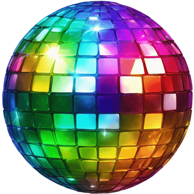 Rainbow disco ball emoji