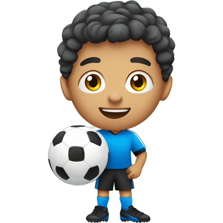 Niño con balón de soccer emoji