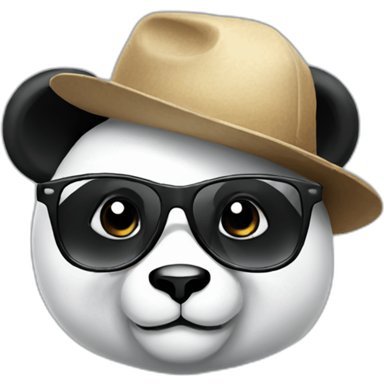 panda with a cap and glasses emoji