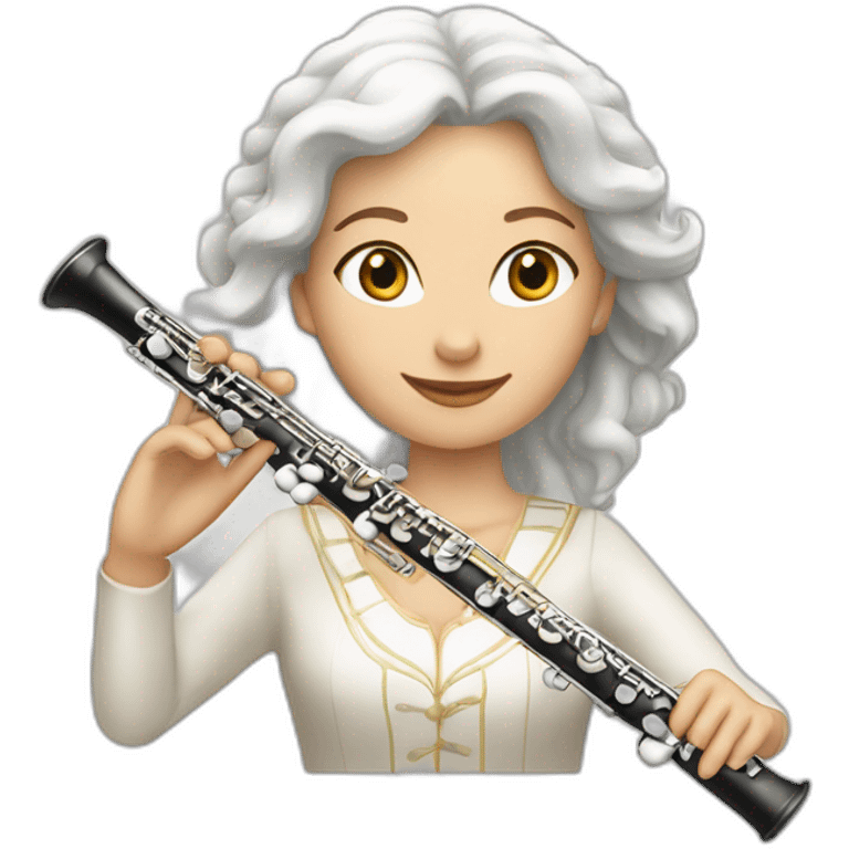 une joueuse blanche de flute traversière  emoji