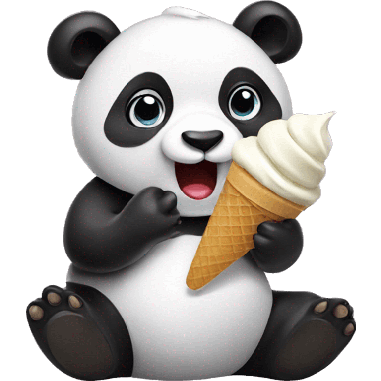 Panda eating ice cream emoji