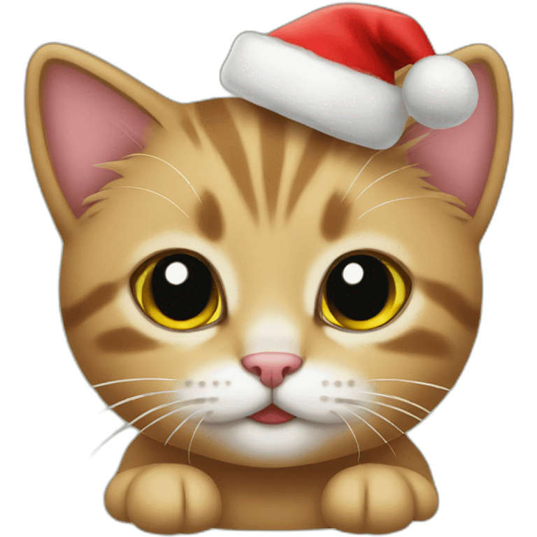 Kitten with Christmas hat  emoji