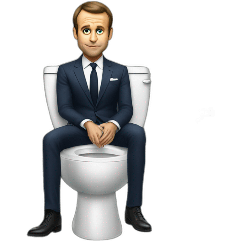 Emanuel Macron au toilette emoji