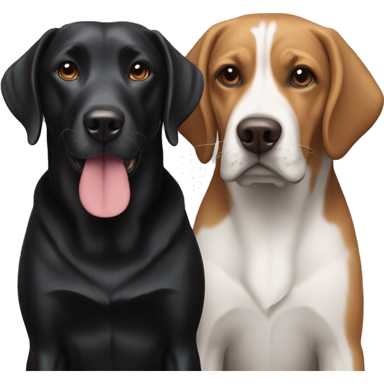 black lab and beagle  emoji