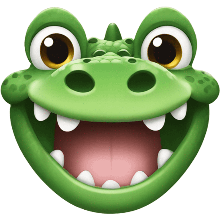 Cute Crocodile with big cute eyes emoji