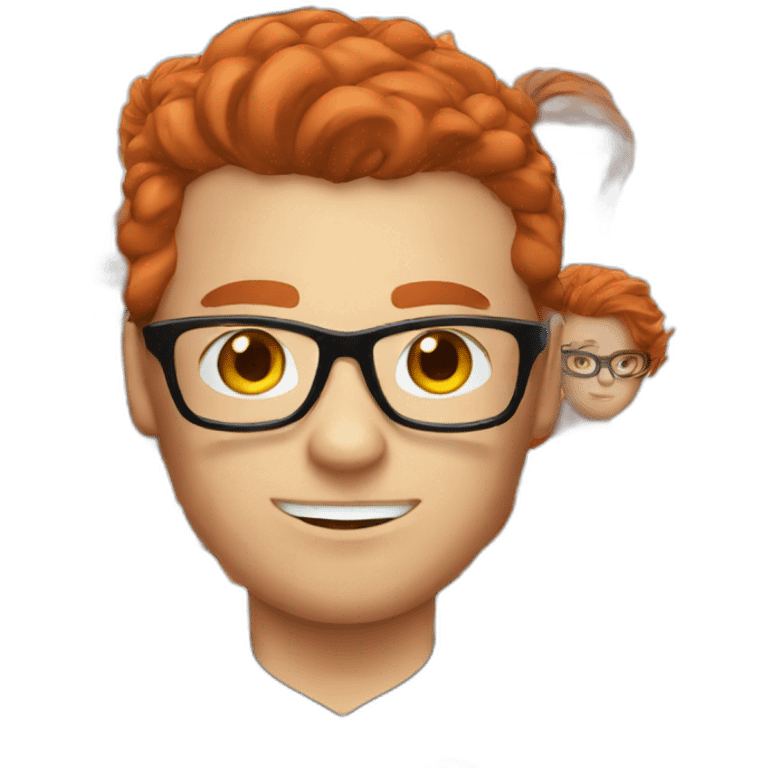 White Soccer player with glasses and red hair emoji