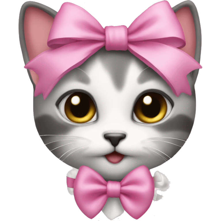 kitten wish pink bow emoji