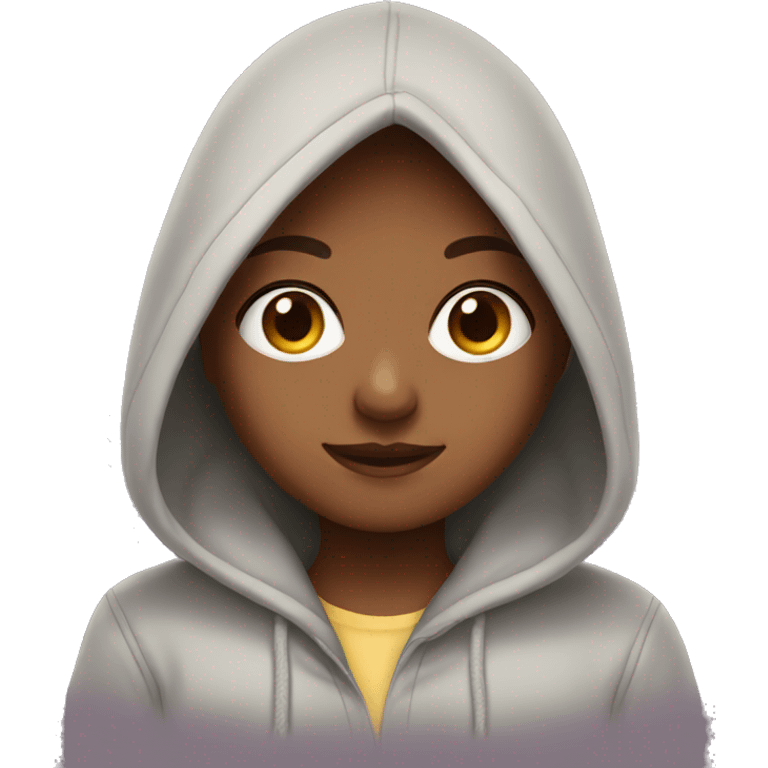 Cute hoodie girl emoji