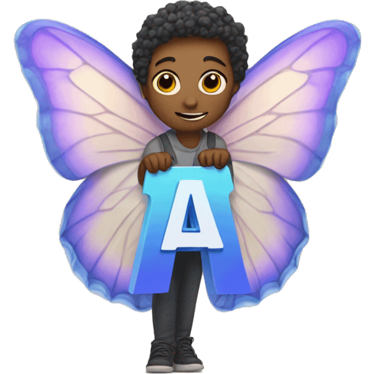 Letter A whith Butterfly wings emoji