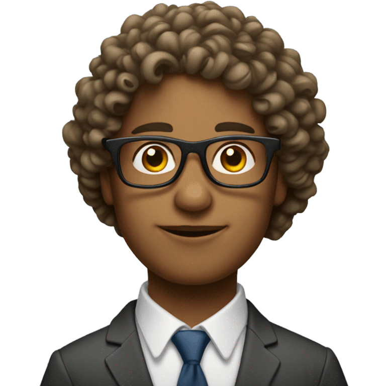 Make an educated person emoji with glasses and curly hair emoji