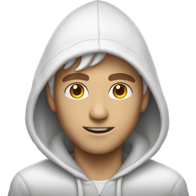 White guy in a white hoodie for Halloween  emoji