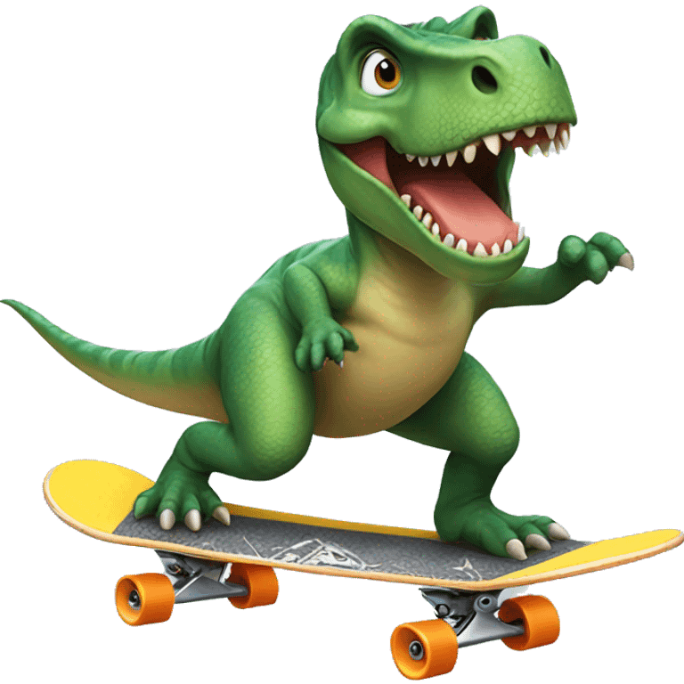 dinosaur riding a skateboard  emoji