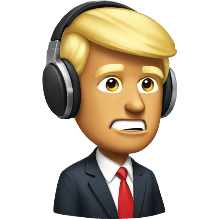 Donald trump wearing headphones  emoji