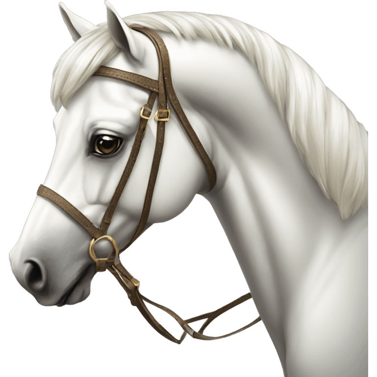 Gilded saddle vintage gray white horse emoji