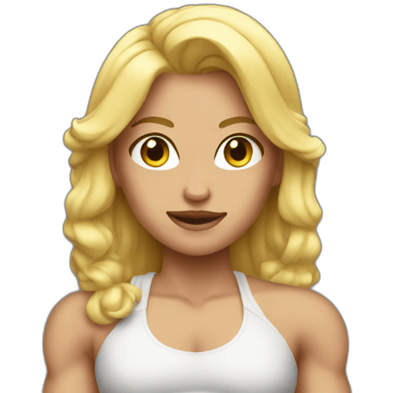 blonde muscle girl emoji