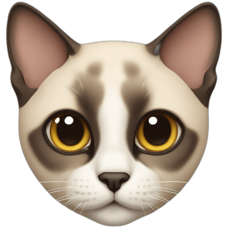 English short hair cat with Siamese cat color pattern emoji