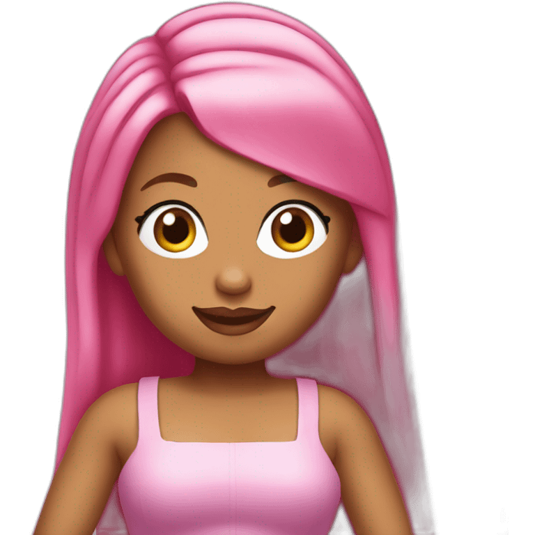 Nicki Minaj with pink hair emoji