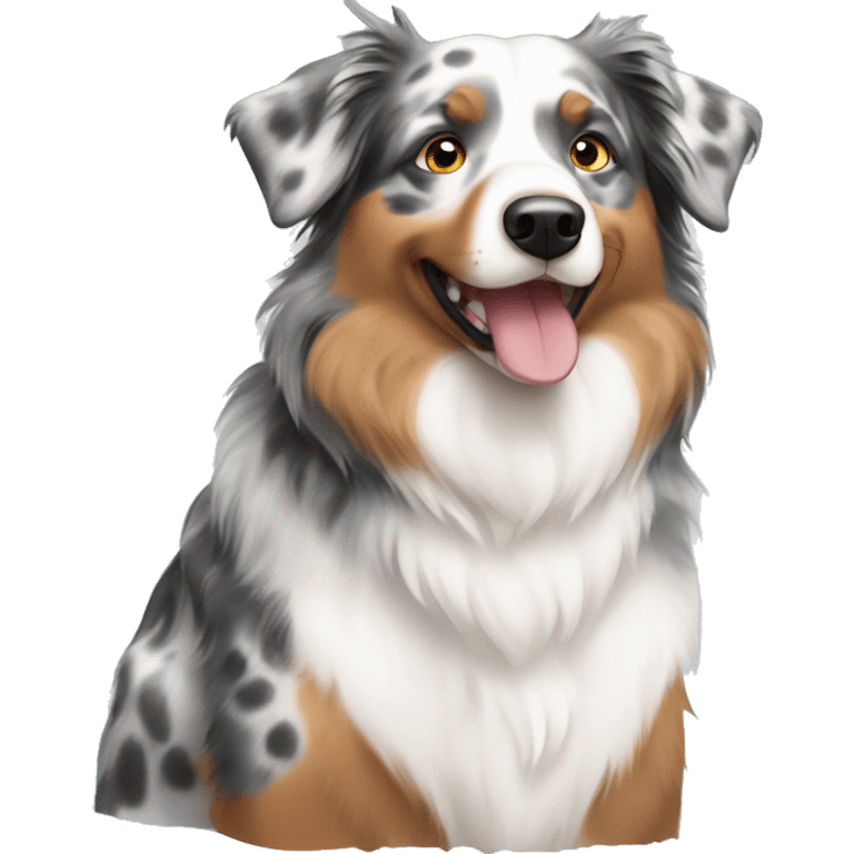 tan grey white spotted Australian shepherd  emoji