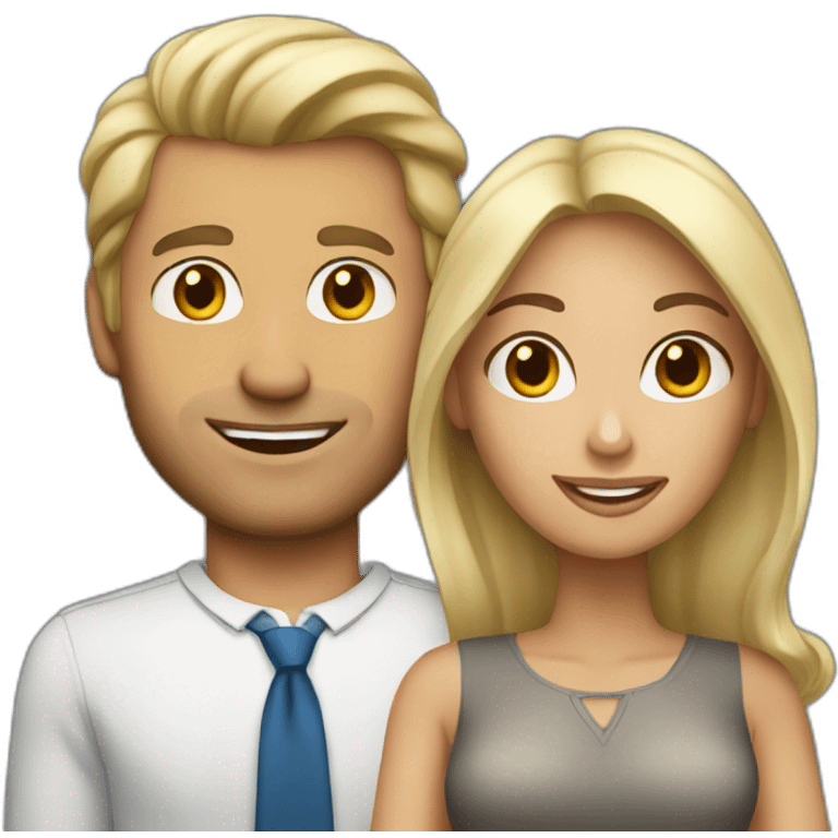 white blonde man and brunette latina woman emoji