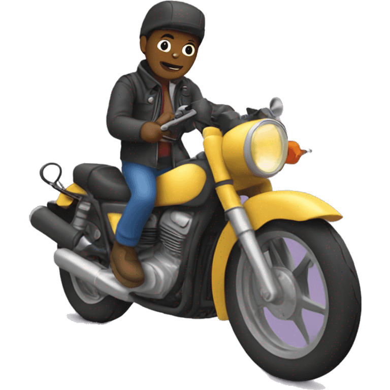 Chat sur une moto  emoji