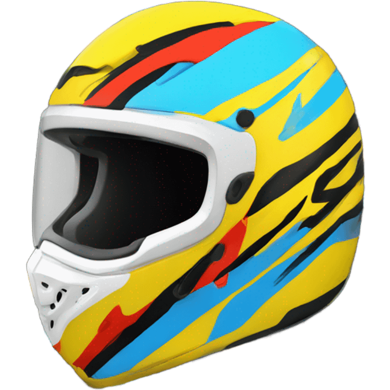 emoji of a off road rider using a mtocros helmet emoji