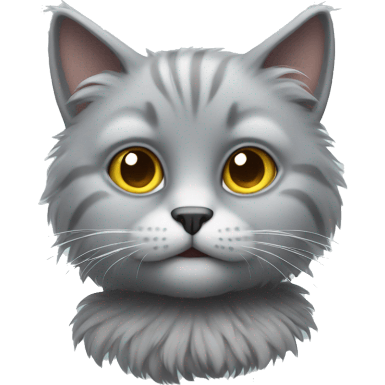 grey fluffy cat emoji