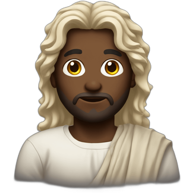 jesus with dark skin and messy hair emoji