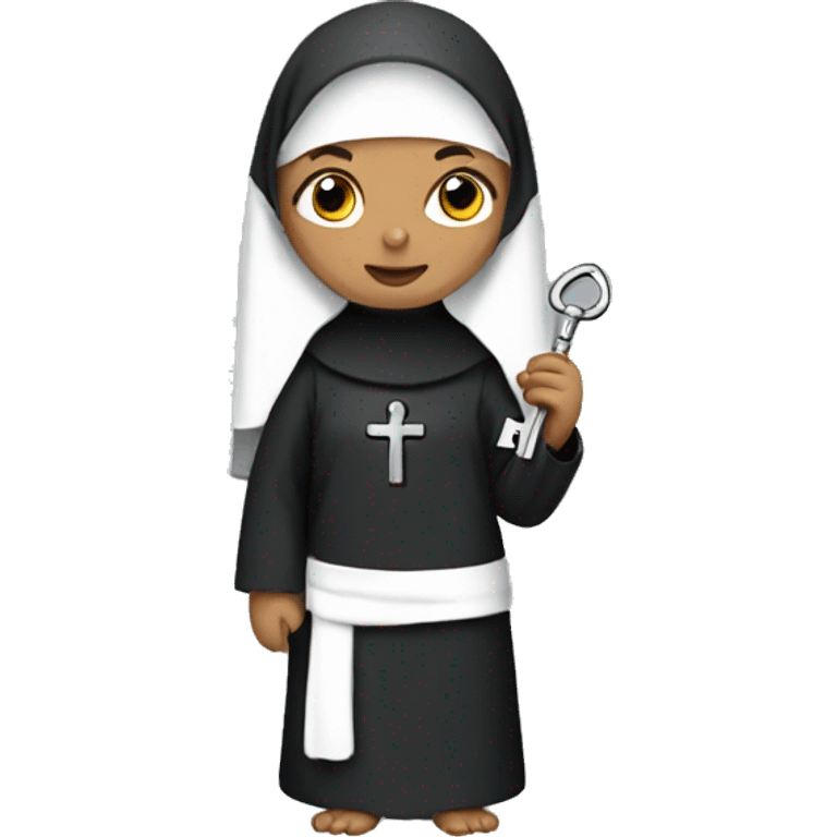 Nun with key emoji