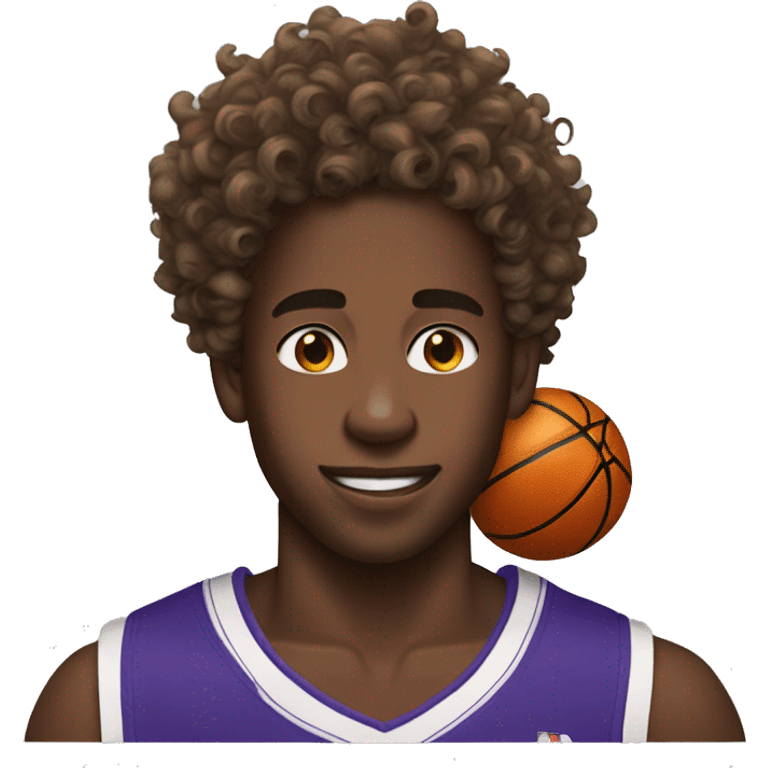 bronny james with basketball shirt curly hair emoji