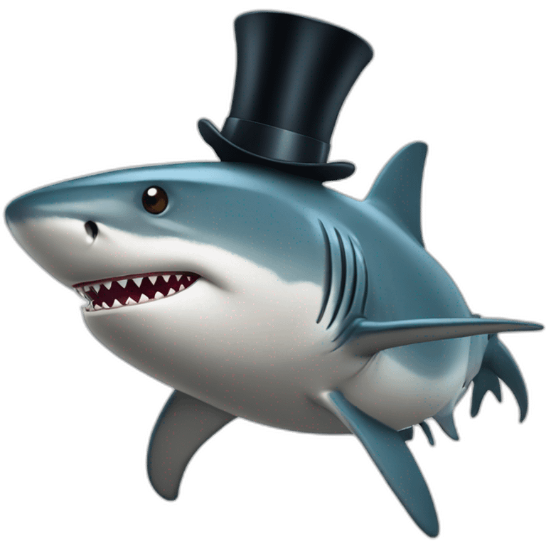 Shark with a top hat emoji