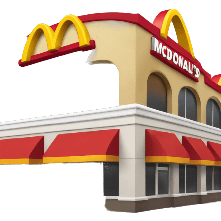 “McDonald’s store with the iconic golden arches, a red and yellow color scheme, and a simple, recognizable design that captures the essence of a fast food restaurant.” emoji