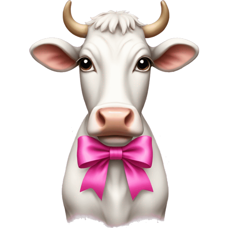 Cow with pink bow emoji