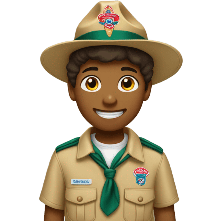 Boy Scout eating Ice cream emoji