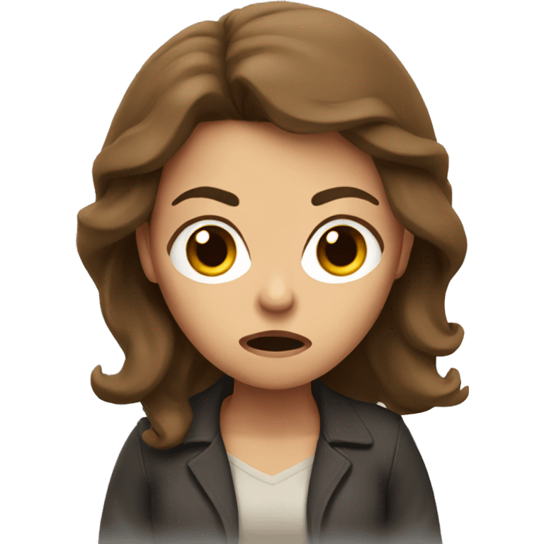 Angry Woman with Brown Hair emoji