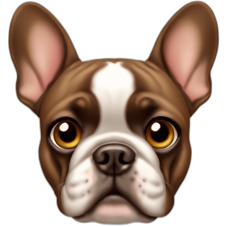 brown french bulldog with big eyes emoji