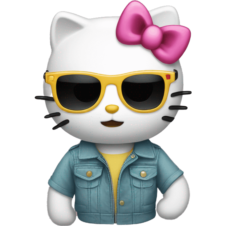 hello kitty wearing sunglasses emoji