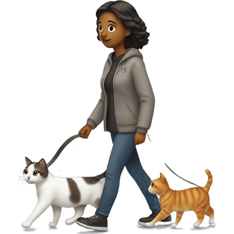 women walking a cat emoji