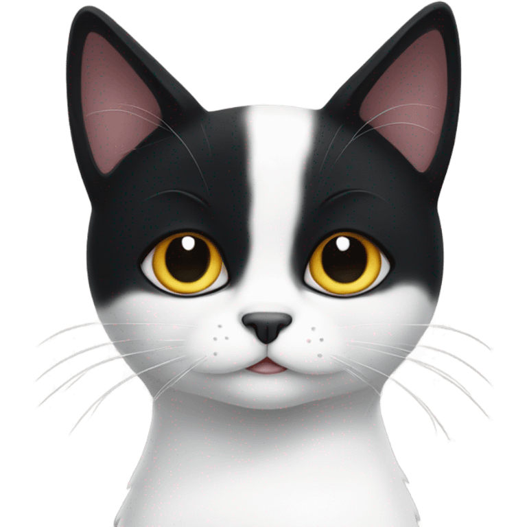 Black cat and white cat with black dots emoji