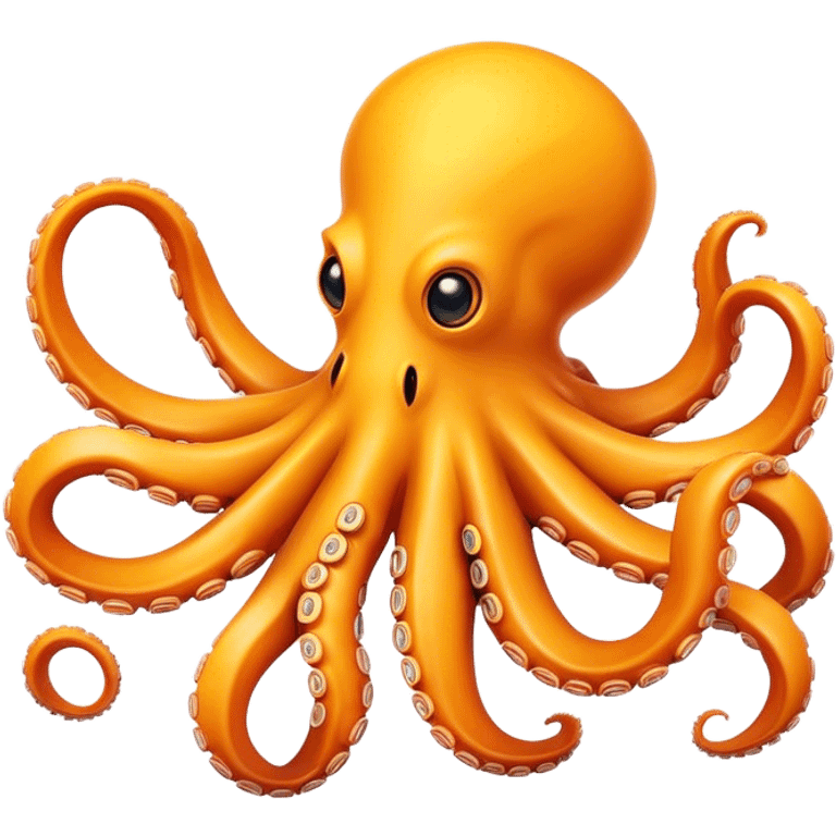 Friendly cartoon yellow-orange robotic octopus  emoji