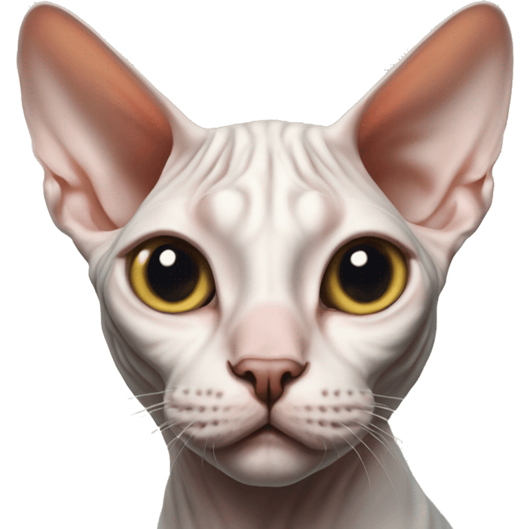 realistic cat indoors portrait Sphynx  emoji