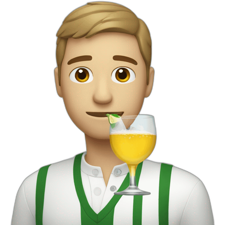 Drinking and using lacoste emoji