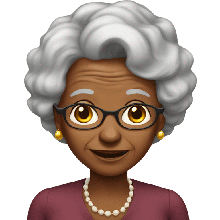 african american elderly lady smit emoji