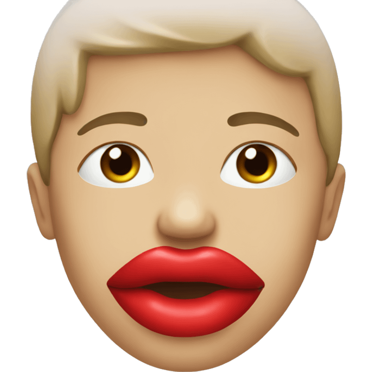 Red kissing lips emoji