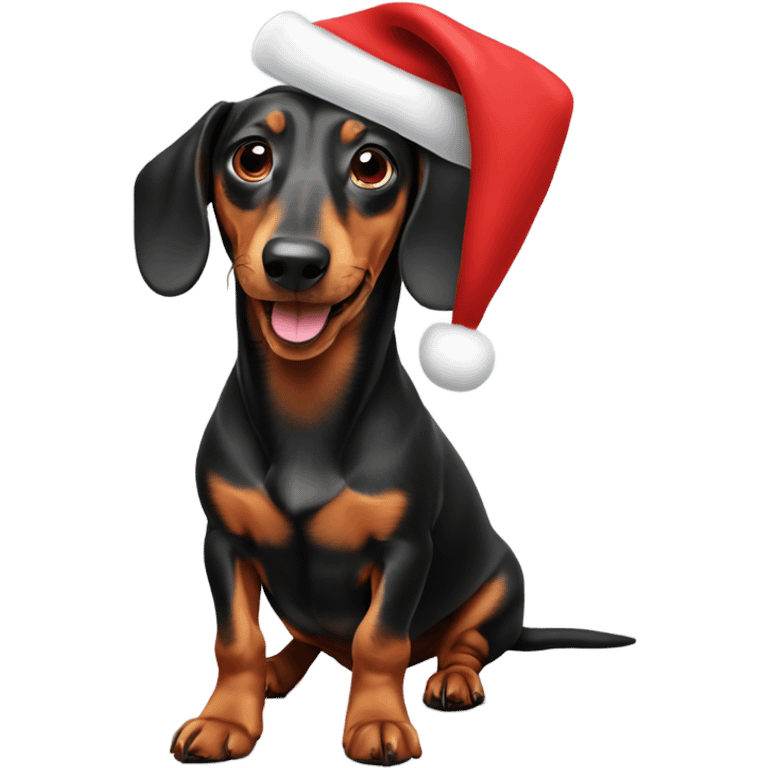 Dachshund with Santa hat  emoji