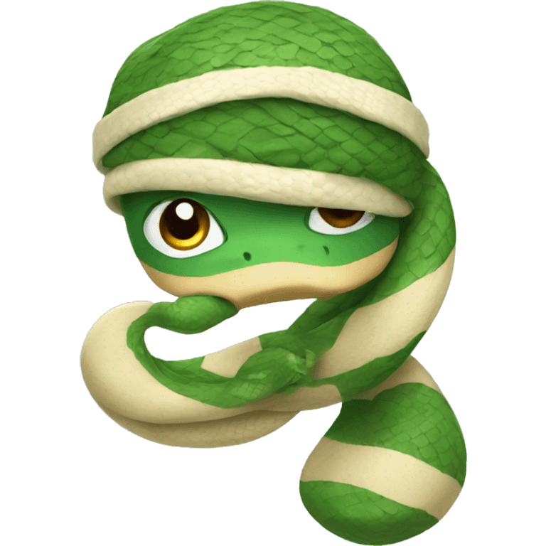 Snake with a scarf and tuque emoji