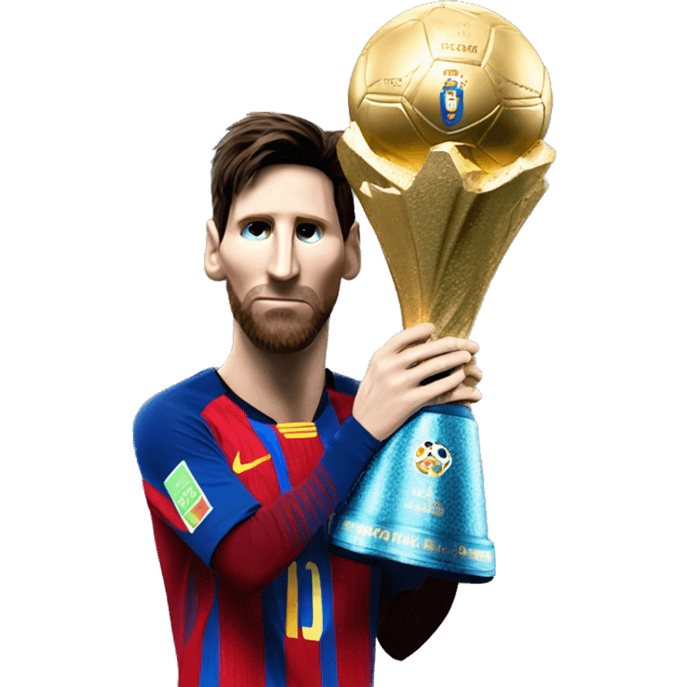 Messi con la copa del mundo emoji